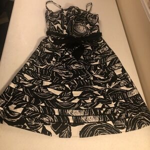 White House‎ Black Market Womens Dress 100% Cotton Size 4 Sheer Detail Romantic